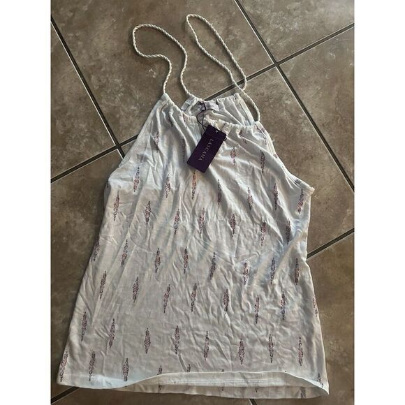 NWT Lascana XS Soft Printed Halter Neck Blouse Tunic - Picture 1 of 5